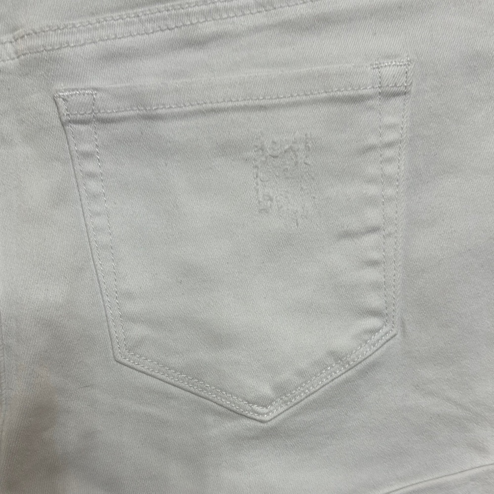 White Jean Shorts with Subtle Texture and Minimalist Design